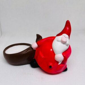 🎅🕯️ Santa with Candle Holder – Ceramic Christmas Decoration - PS008