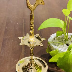 🪔 Brass Oil Lamp (පිත්තල පහන) 10"
