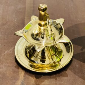 🪔 Brass Oil Lamp (පිත්තල පහන) 3"