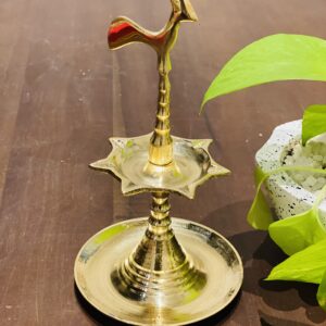 🪔 Brass Oil Lamp (පිත්තල පහන) 8''