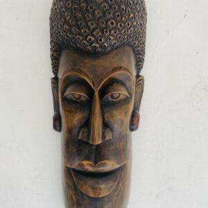 🎭 Wooden Black American Mask - 26"