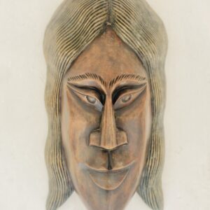 🎭 Wooden African Lady Mask - 16"
