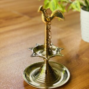 🪔 Hanging Brass Oil Lamp 'පිත්තල පහන' – (21cm)