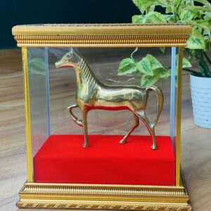 🐎 Brass Horse Display Box AE0046 ''🐎 පිත්තල අශ්වය