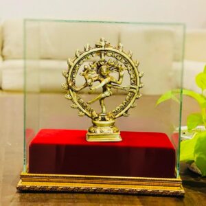 🕉️ Brass Nataraja Statue with Wooden Base Display Box "පිත්තල නටරාජ ප්‍රථිමාව"