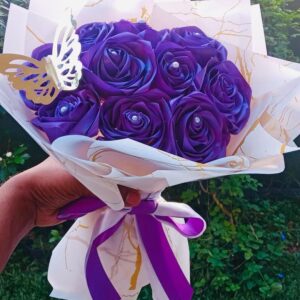 Purple Ribbon Flower Bouquet Price Sri Lanka | GZ011