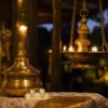 Brass oil lamp and punkalasa for cultural event hosting gifts in Sri Lanka